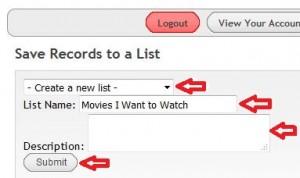 Create List Movies I want to watch with edits