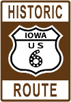 Historic Route 6 Iowa sign