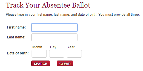 Information needed to track your absentee ballot