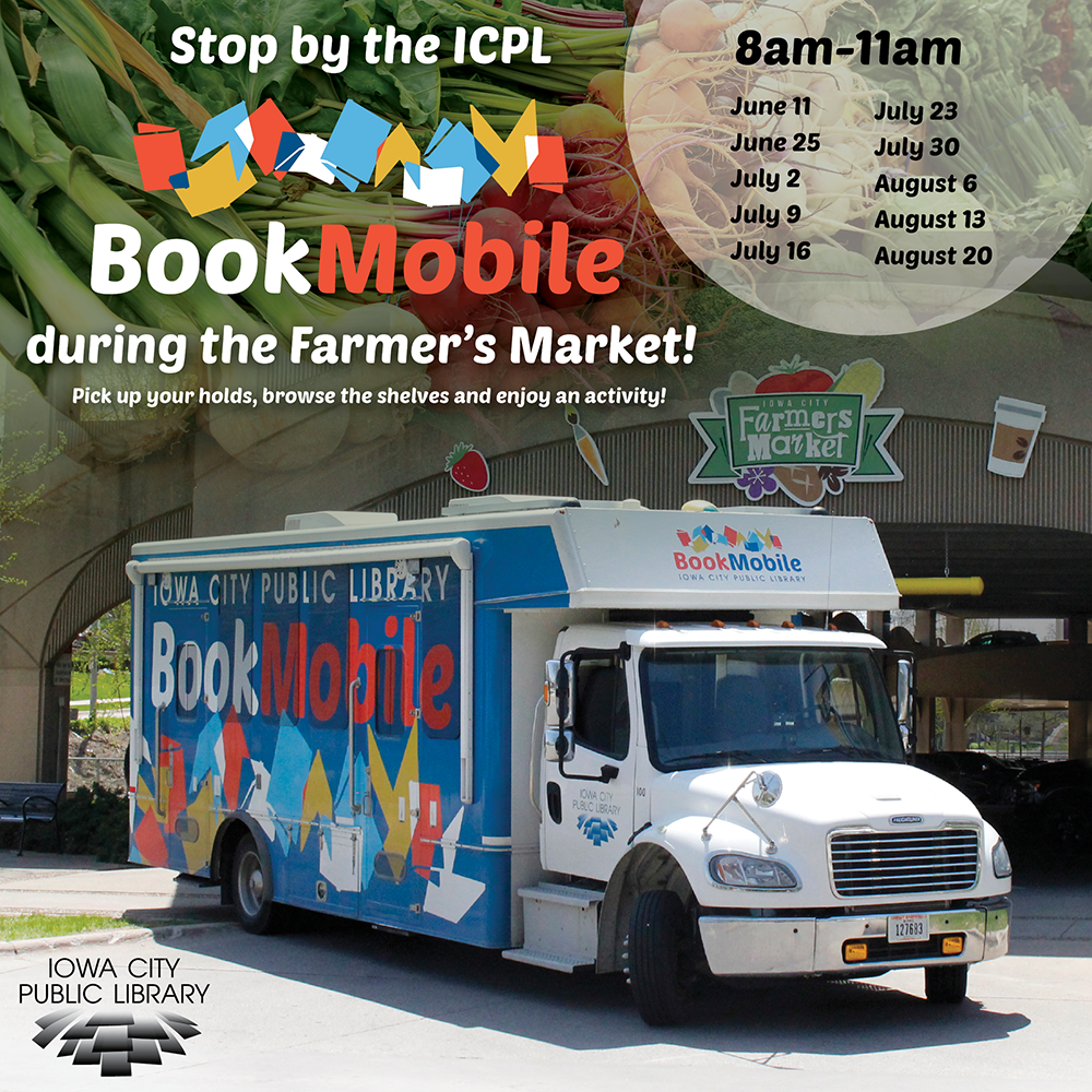 Bookmobile parked at the Farmer