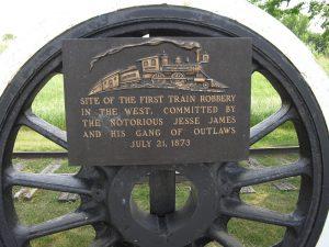 Plaque mounted on train wheel