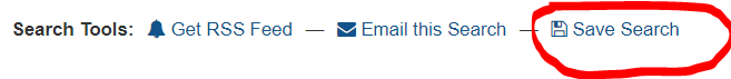 This link saves the catalog search to your account.