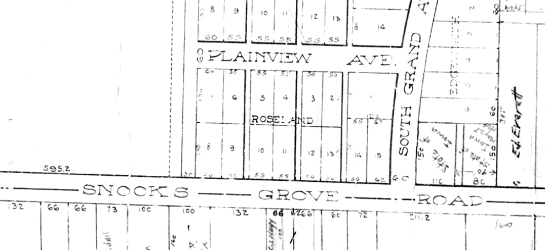 A clip of map two showing Snooks Grove Rd