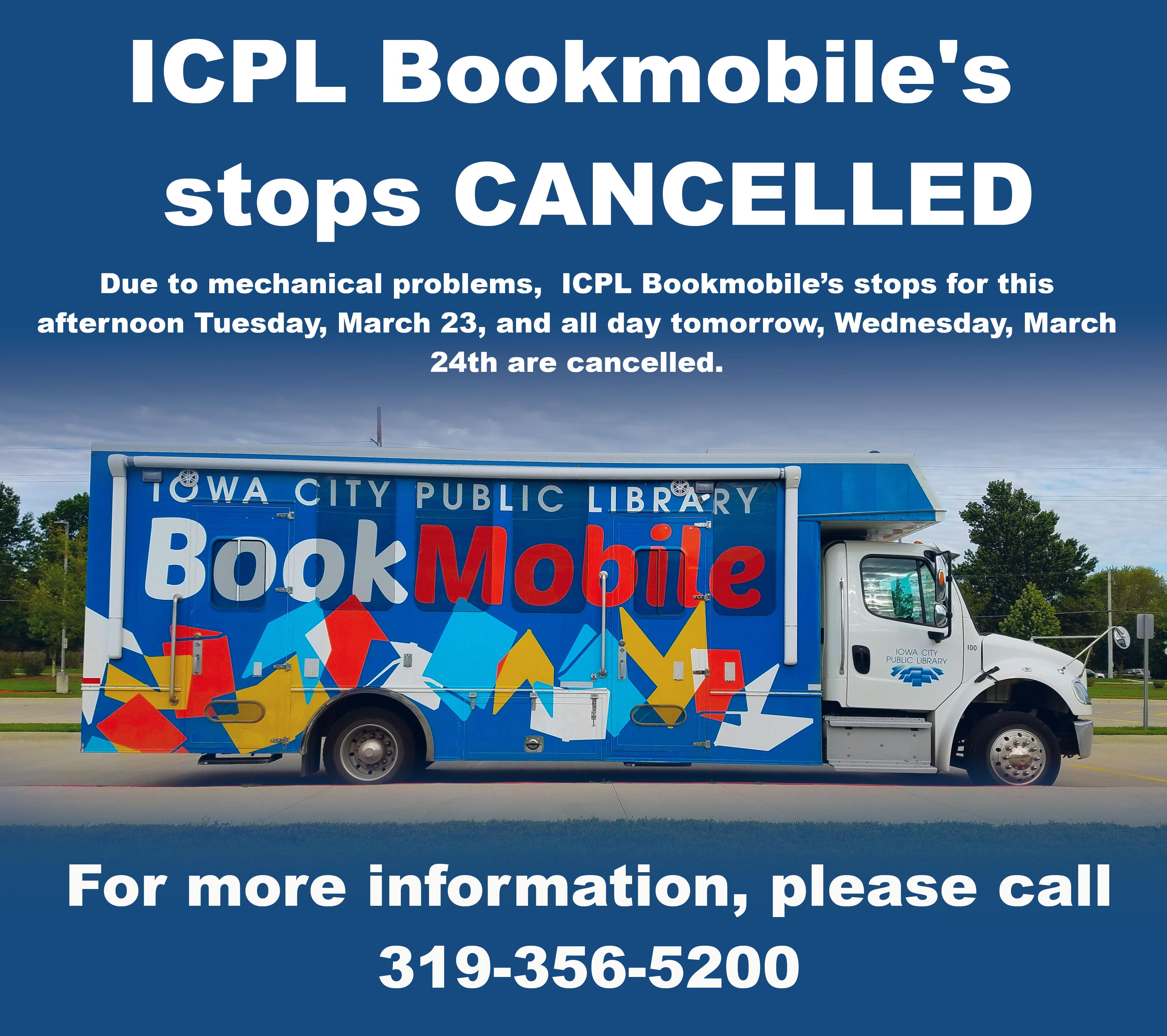 BookMobile’s stops CANCELLED 