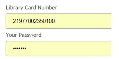 Library card number and password