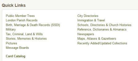 quicklinks ancestry
