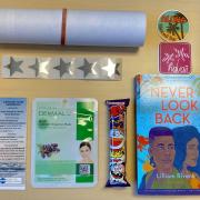Map, book, stickers, Korean face mask, Japanese snack