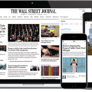 Image of Wall Street Journal website displayed on different devices